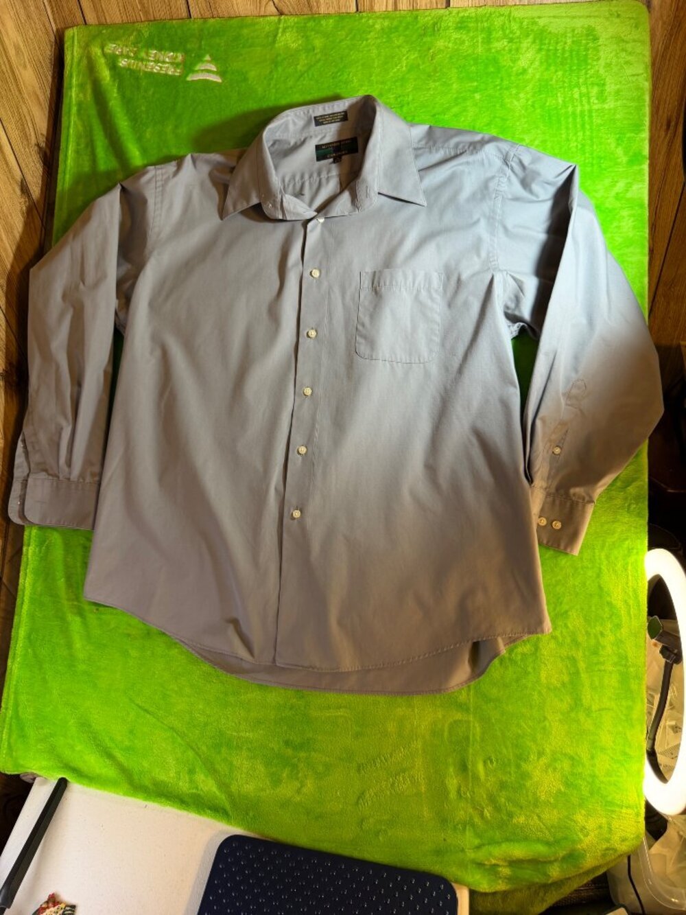 Alexander Brian Colours Gray Long Sleeve Dress Shirt Size 16.5
